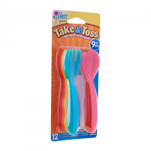 THE FIRST YEARS Take & Toss Toddler Flatware (6forks / 6spoons) THE FIRST YEARS Take & Toss Toddler Flatware (6forks / 6spoons)